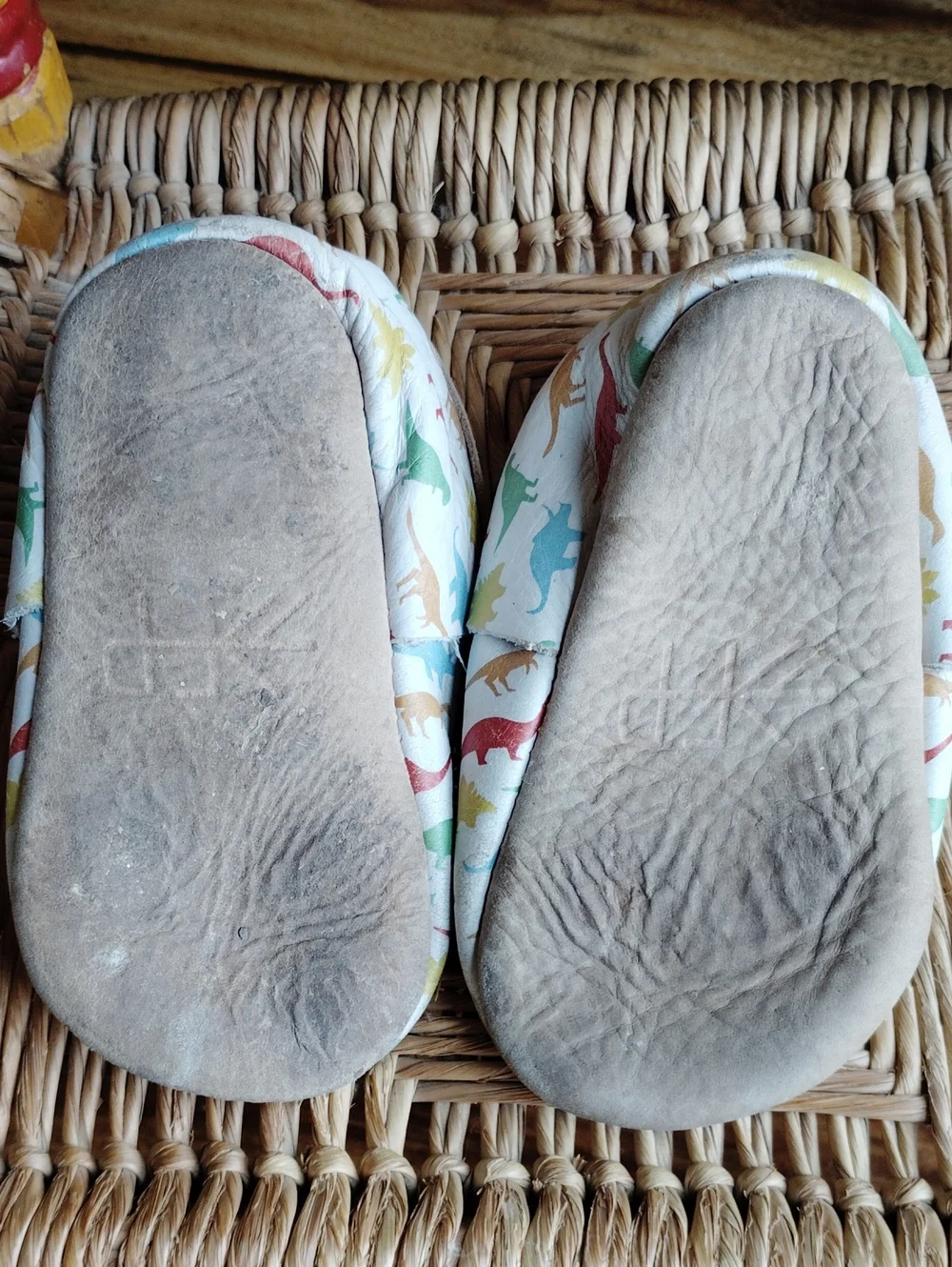 Freshly Picked Leather Multicolor Dinosaur Print Mocassin Sz 5